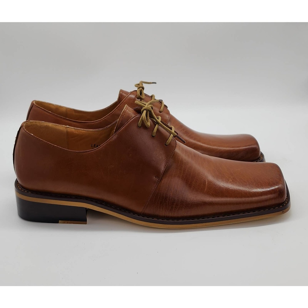 Zota Mens’s Brown Lace Up Classic Leather Shoes Sz-14